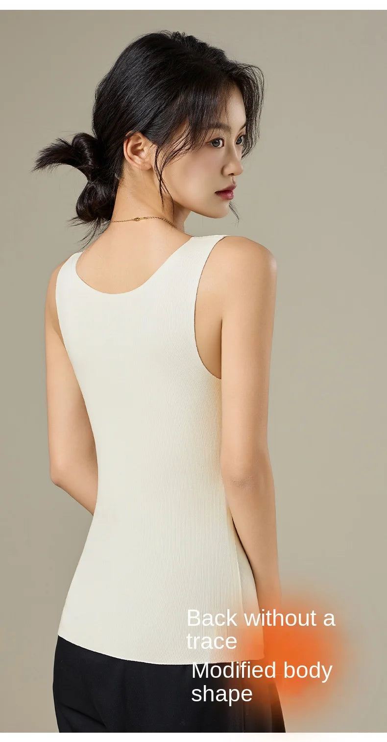 M-2XL For 40-75kg German Velvet Thermal Tank Top Women With Chest Pad Autumn and Winter Thickened Seamless Underwear