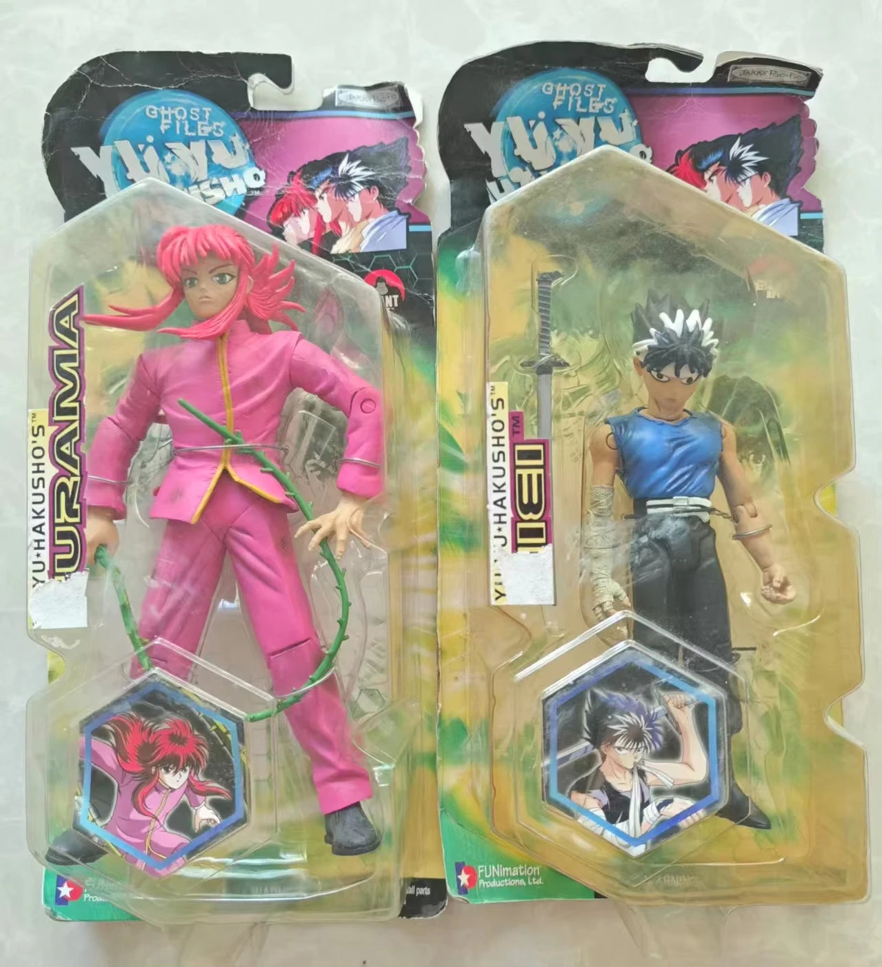 Yu Yu Hakusho Kurama and Hiei 2003 Action Figure Jakks Pacific With Whip  Rare Collector’s Figure The box is slightly yellowed