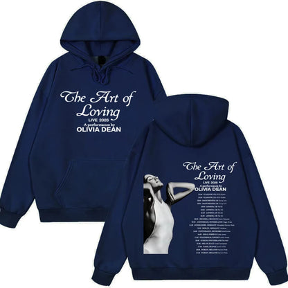 Olivia Dean Art of Loving Tour 2026 Graphic Hoodies Men Women Hip-hop Pullover Winter Loose Casual Aesthetics Vintage Sweatshirt