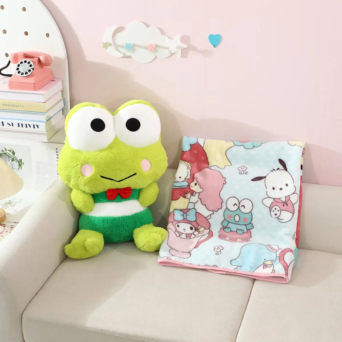 Cartoon Kero Kero Keroppi Plush Toy Lovely Stuffed Big Eyed Frog Plushies Cute Anime Soft Cuddly Doll Sofa Bed Home Decor Gifts