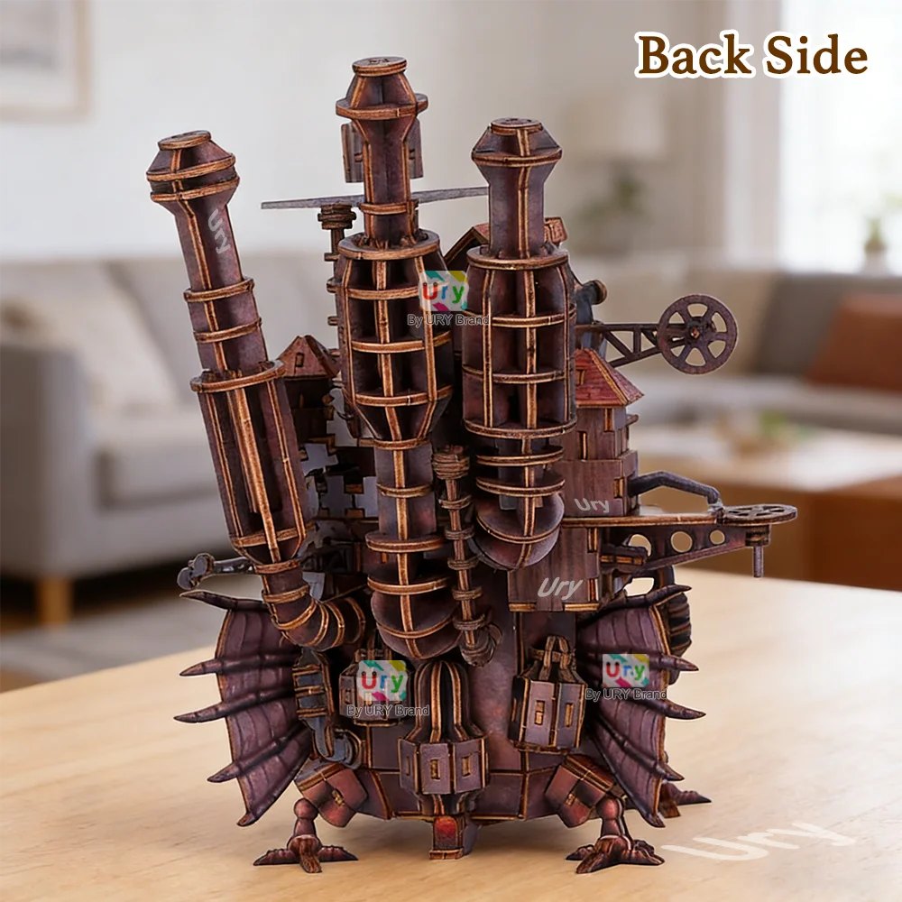 URY 3D Wooden Puzzle Creative Magic Steel Castle Theme Film Movie Series DIY Toy Home Decoration Model Kit Gifts for Adults
