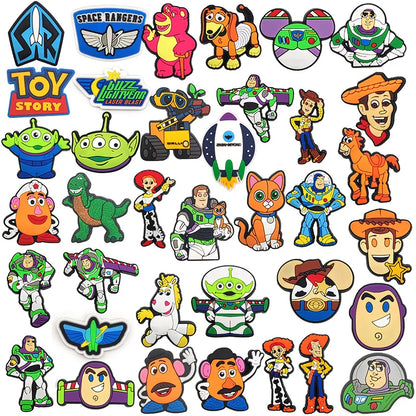 MESUCA 12-200pcs Buzz Lightyear Shoe Charms For Sandals,Shoe Decoration Accessories Shoe Pins Great Gift For Men Women