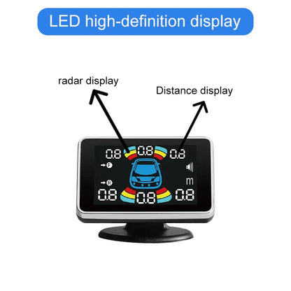 22mm Reversing Radar LED Parking Sensor Kit 6/8 Probes Multi Language Alarm Indicator 12 Colors Universal Auto Safety Accessorie
