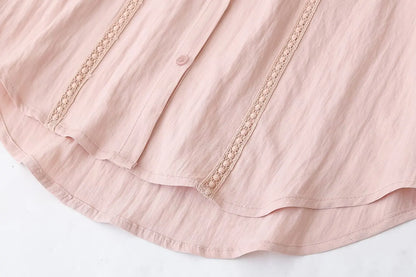 Slimming Short Sleeve Shirt for plus Size Women Stylish French Style Loose Fit Summer Top Single Button Closure Regular Length