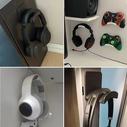 1-5PCS Universal Headphone Stand Adhensive Plastic Wall Mount Hanger Under Desk Headset Rack Holder Support for Gaming Earphone