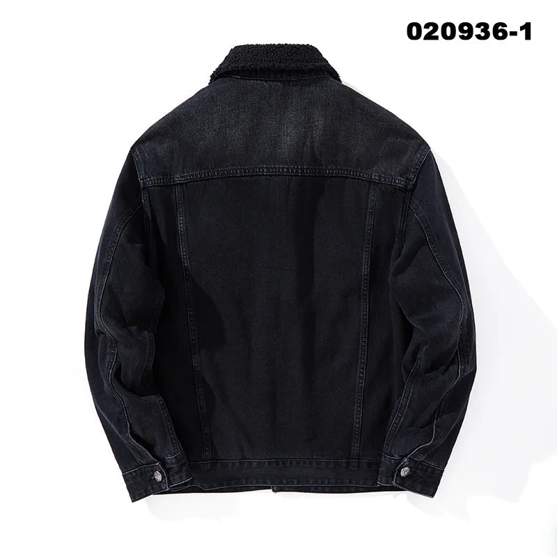 High Quality 350g Fleece Lined Denim Men Winter Thick Warm Coat Fashion