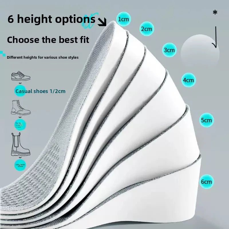 Elevated Insole Shoe Insert Hard Bottom Unisex Invisible 2cm Heightening Pad Comfortable All-Season Footwear Accessory