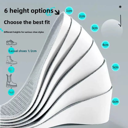 Elevated Insole Shoe Insert Hard Bottom Unisex Invisible 2cm Heightening Pad Comfortable All-Season Footwear Accessory