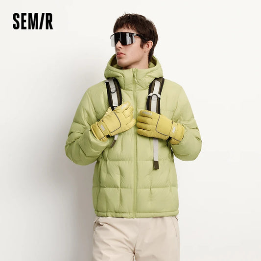 Semir Down Jacket Men Outdoor Lightweight Warm Liner Three-Resistant Outerwear Quilted Hooded 2025 New Winter Wear Men's Wear