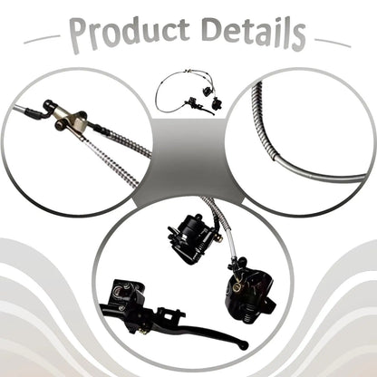 Front Twin Brake Caliper Master Cylinder Assembly, Easy to Install, Go Kart Brake Kit for , Golf Cart Accessories