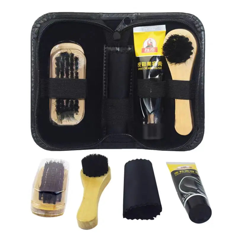 Professional Shoes Care kit Cleaner Set for Sneakers Leather Shoes Cleaning Polishing includes Shoehorn Shoe Polish Brush Cream