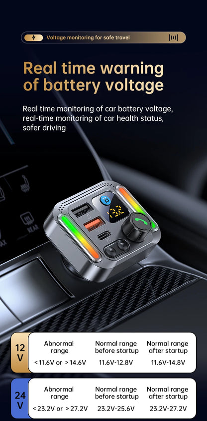 Car Bluetooth receiver 2026 latest model fast charging charger car mp3 player converter