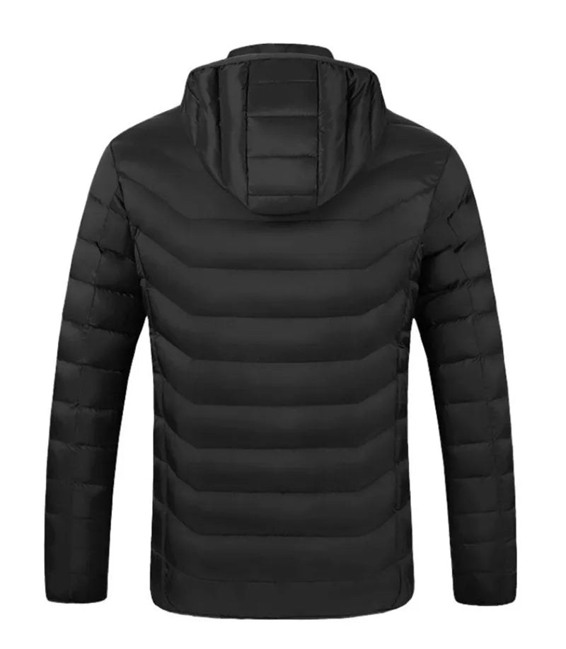 New Men'S Winter Four Control 21 Zone Intelligent Heating And Warming Fashionable And Casual Hooded Cotton Coat (No Power Bank)