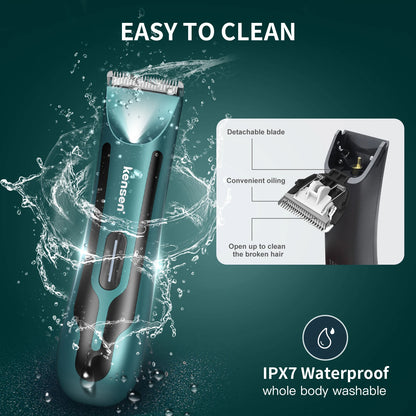 KENSEN S10 Electric Body Hair Trimmer for Men Women Balls Shaver Hair Removal Bikini Trimmer Groin Groomer Clipper Beard Razor