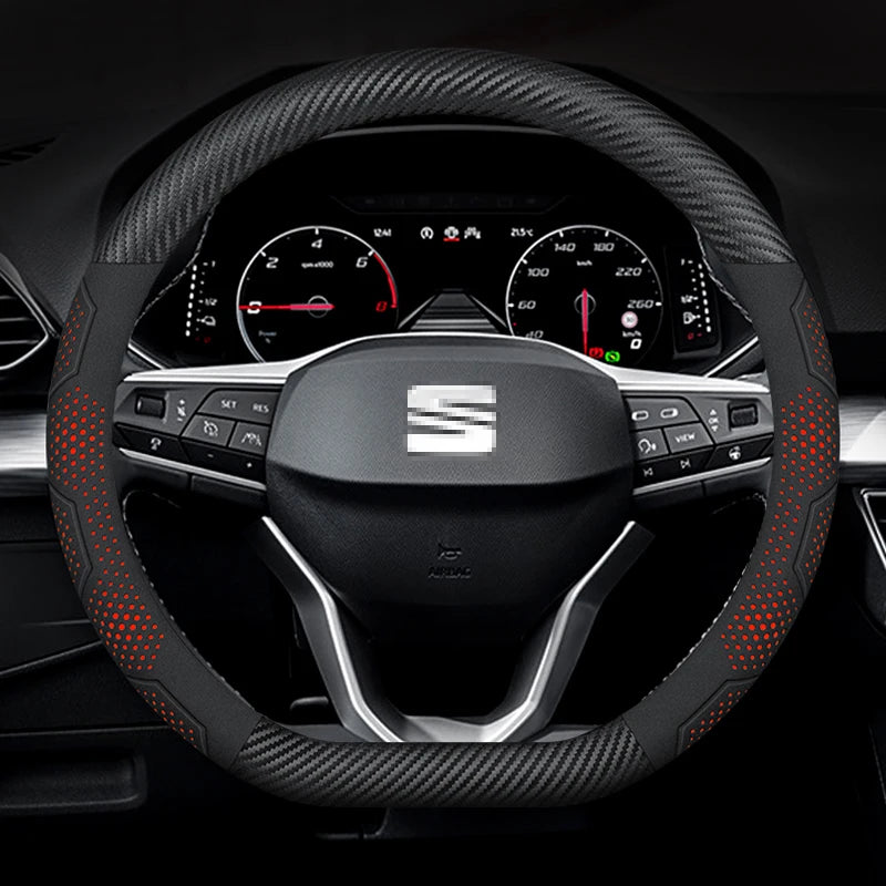 Applicable to SEAT Leon Ibiza FR 2 Ateca Arona Exeo Arosa Tarraco Mii. Breathable perforatedcar steering wheel cover. Automotive