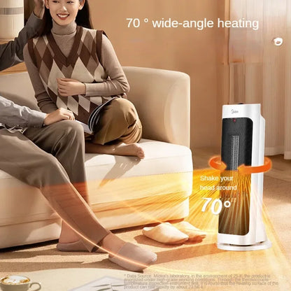 Midea Electric Heater Vertical Stand Heater with Oscillation Function Portable Mini Heating Fan for Bedroom HFY20J 220V