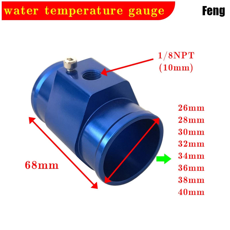 HQ Water Temperature Sensor Head Joint Sensor Radiator Adapter 1/8NPT 12V 24V Digital Water Temperature Gauge Voltmeter