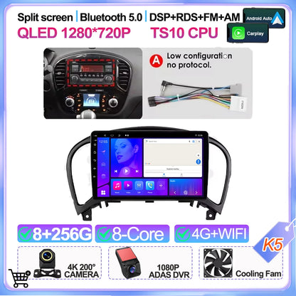 For Nissan Juke Yf15 2010 2011 2012 2013 2014 Carplay Auto 5g+wifi Gps Car Radio Navigation Multimedia Video Player Stereo Bt