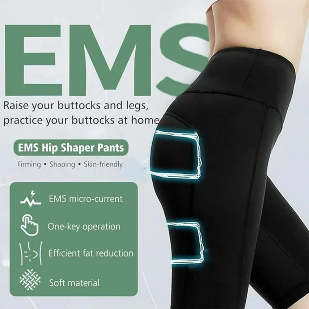 Massage Yoga Pants 6 Modes EMS Muscle Stimulation Five Pants Lift Buttocks Pants for Women Legs Shape Slimming