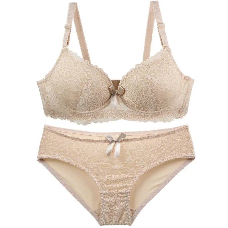 2025 New Sexy Bras Set 34/75 36/80 38/85 40/90 42/95 44/100 BC Cup Underwear For Women Push Up Bow Lingerie
