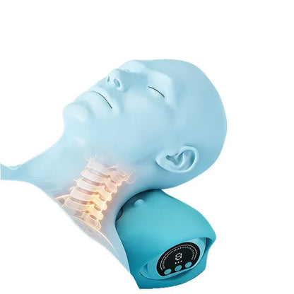 Electric Neck Cervical Traction Massager Vibration Kneading Massage Pillow Ergonomic Head Pillow Home Relax Tool