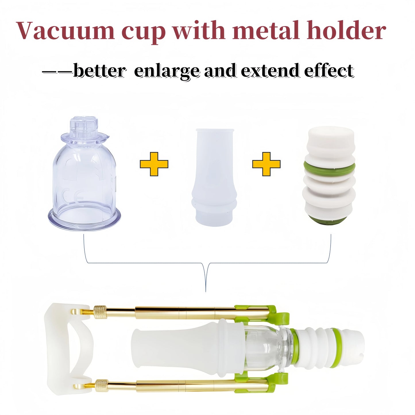Bellswin p male penis enlargement and extension training device New design vacuum cup with adjustable metal holder