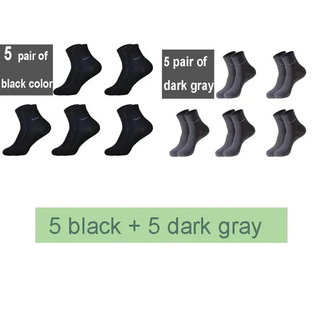 10 Pairs/Lot Men's Bamboo Crew Socks Comfortable Breathable Casual Business Socks High Quality Brand Guarantee Male Gift Set