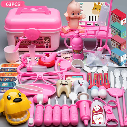 Doctor Toys for Kids Doctor Pretend Play Set Children Medical Dentist Tools Stethoscope Educational Toy Gift for Boy Girl