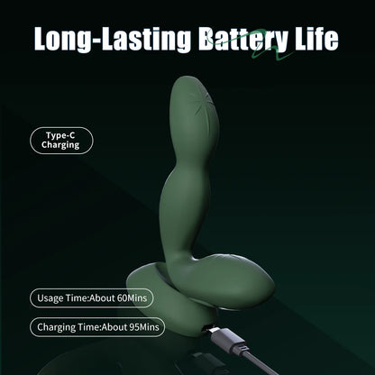 Jissbon Prostate Massager Anal Vibrator Butt Plug Penetration Anal 20 Pleasure Mode Double Anal Vibration Sexy Adult For Men