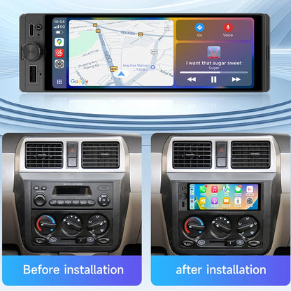 1DIN Universal MP5 6.28-Inch Car Radio IPS Wireless Carplay Android AUTO AUX USB SWC BT Touch Screen Multimedia Video Player