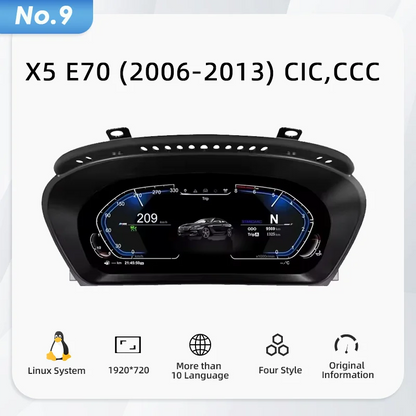 LCD Dashboard for BMW E90 E70 E71 E60 E81 E87 F10 F20 F30 F32 F06 E84 F48 E83 F25 F26 F15 Speedometer Digital Display Cluster