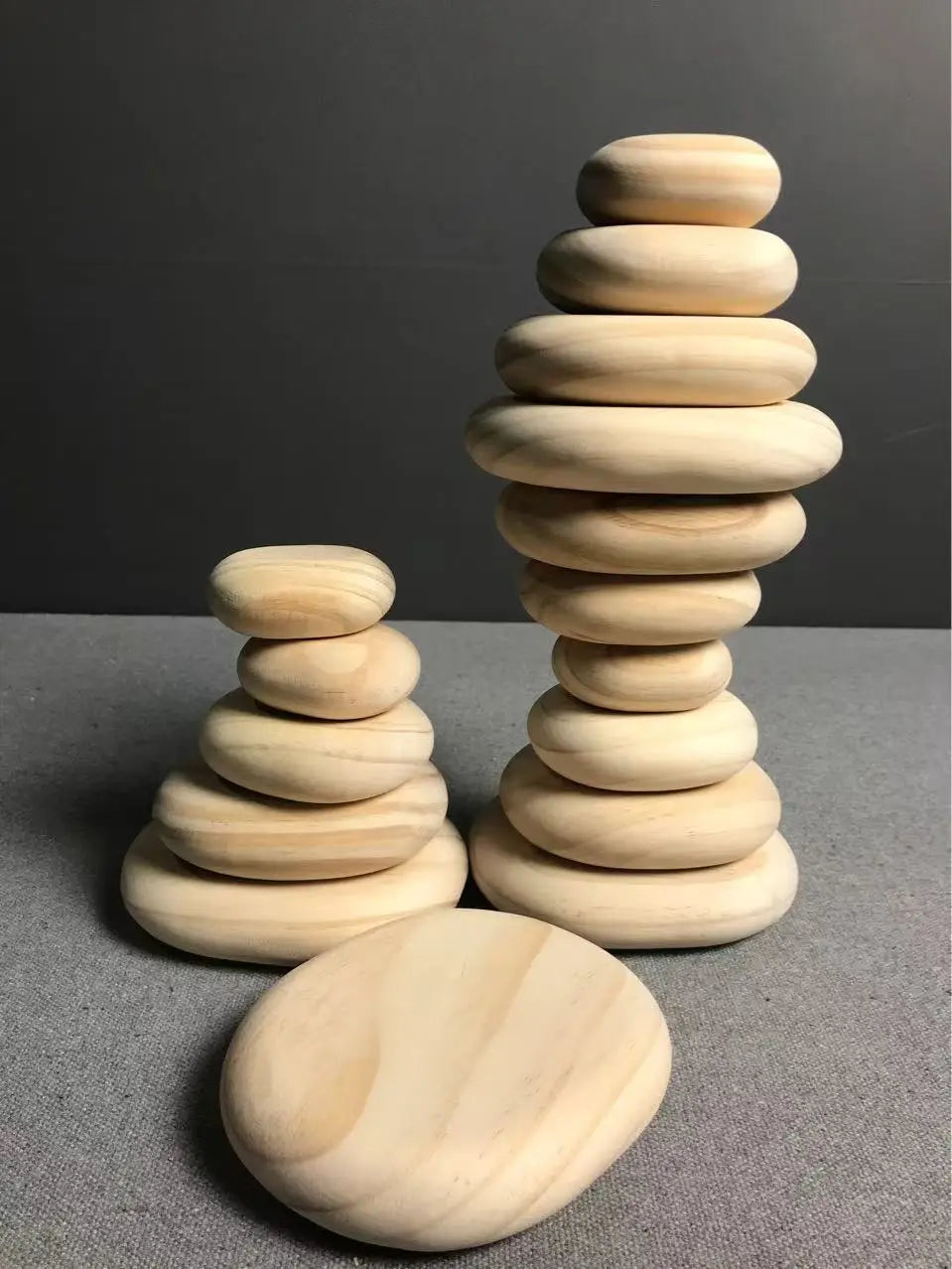 Wooden Toys for Kids Rainbow River Pebbles Stones Dolls Rings Balls Building Stacking Blocks