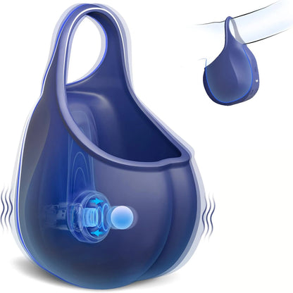 1pc Vibrating Cock Ring With Testis Massager Stimulating Ball Pouch Tapping Pulsating Pouch Vibrating Sleeve Ring Penis And Scro