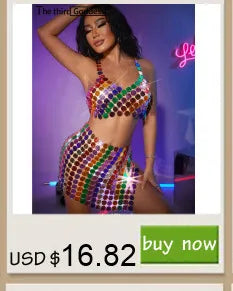 Sexy y2k clothes metal rhinestone corset crop top women summer body beach halter tank top see through nightclub party tops bra