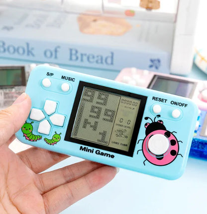 Transparent Mini Handheld Game Console 26 Classic Russian Block Games Backpack Pendant Toy For Chrismas