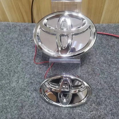 for Toyota Corolla PRADO Yaris CHR HRV AYGO Camry Vios Highlander LVALON Rav4 CHR REIZ 3D Car Front Grille Trunk Logo LED Light