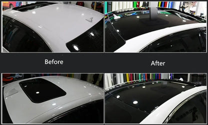 Glossy Black Car Roof Wrap Vinyl 1.35M x 2M/3M Bubble-Free Self Adhesive Car Top Film for Skylight Style Protection Styling