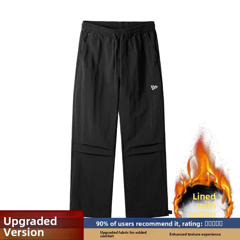 Outdoor Snowproof Men's Thermal Cotton Pants Winter Outdoor Skiing Trousers Windproof Breathable Straight Leg Casual Pants