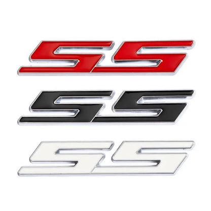 3D Metal Silver Black Red Logo SS Emblem Car Trunk Decal For Chevrolet Camaro Bumblebee SS Stikcer Accessories