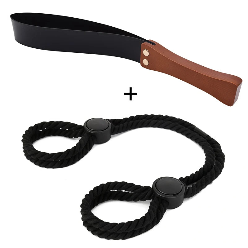 Bondage Women Bdsm Set Cotton Rope Handcuffs Erotic Restraints Rope Double-Layer Hand Clapper Blindfold Sex Toys For Couples Kit