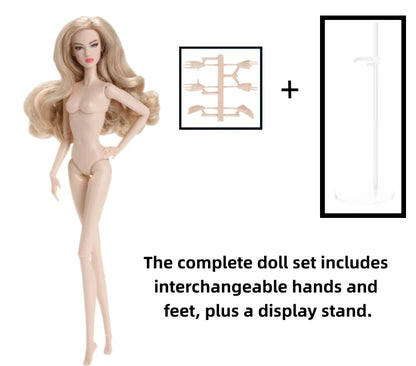 1/6 Scale Supermodel Female Body with 14 Joints Includes Multiple Wig Options And Extra Head for Collectible Figures