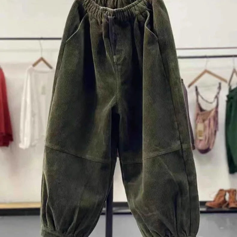 Winter 2024 Women's Casual Pants Fleece Lined Thickened Harajuku Style Long Trousers Lantern Pants Comfortable Fit Commute Fa...