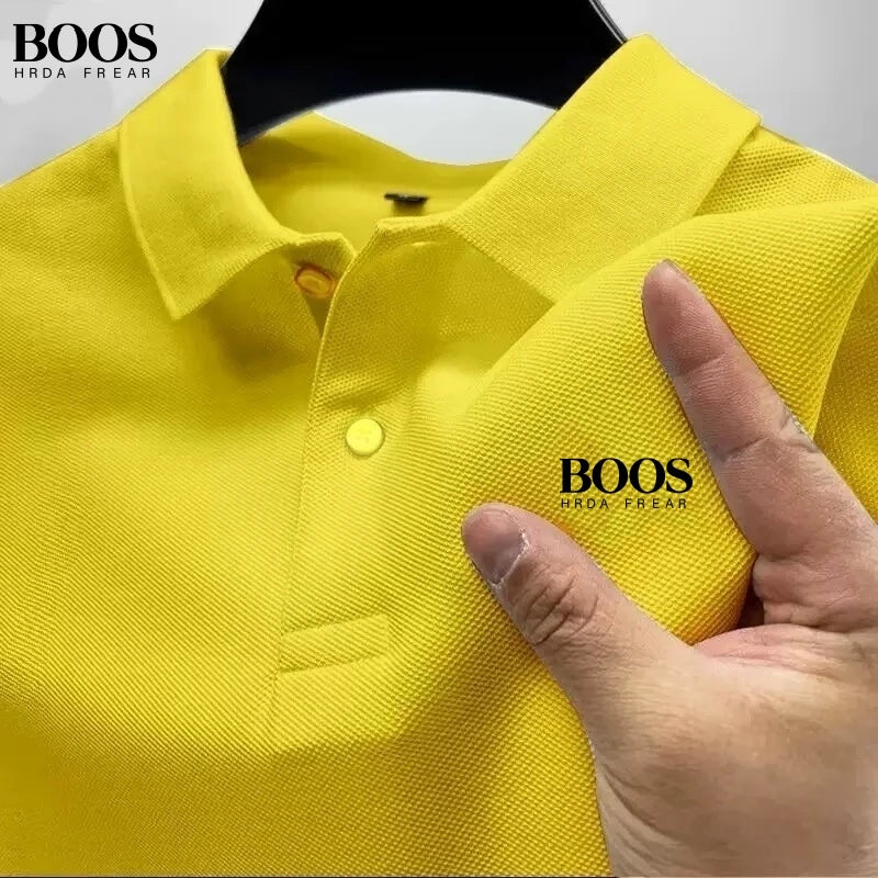 New Men's High-Quality Short-Sleeved Polo Shirt, Summer Fashion, Casual, Comfortable, Breathable Top