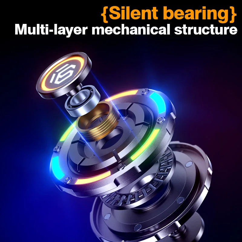 YIJOO 3in1 EDC Metal Pushing Card Hand Spinner Papa Coin Adults Creative Fidget Toys For Men 2024 New Stress Reliever Gifts