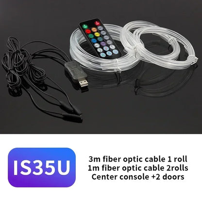 Car Environment Wire LED USB Flexible Neon Interior Lights Assembly RGB For Automotive Decoration Lighting 3M Hidden APP