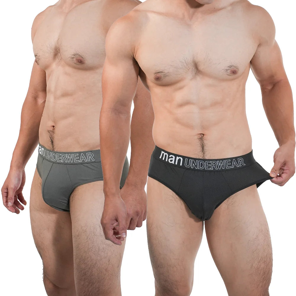 4pcs Mens Briefs Underpants Loose Plus Size Briefs Mid Waist Black Gray Sports Underwear Heavyweight Boys Breathable Panties 6XL