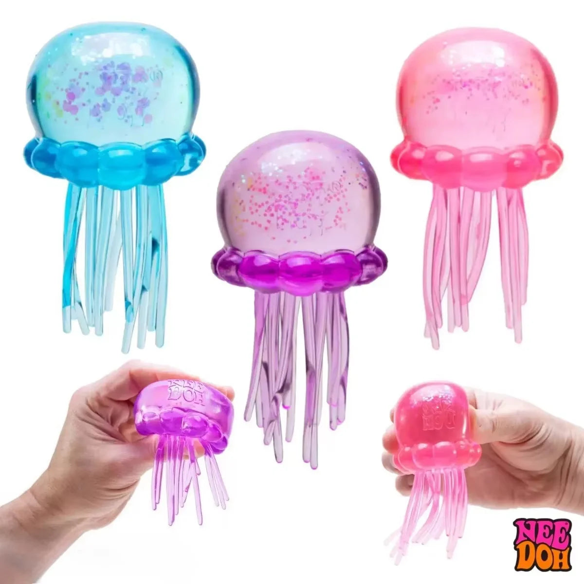 NeeDoh Jellyfish Fidget Toy for Kids And Adults Soft Jelly Squeeze Water Sensory Stress Relief Squish Toy