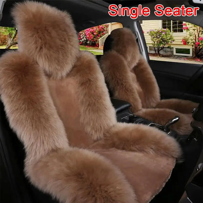 Universal Winter Car Seat Cushions Australian Sheepskin Fur Seat Auto Cover Autumn Warm Winter Interior Accessories K6X4
