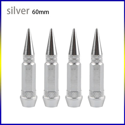 4pcs 45mm 60mm Universal Car Tire Valve Stem Cap Wheel Rim Stem Spike Shaped Dust-proof Air Metal Cap Cover for Motorcycle