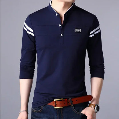 Pullovers Long Sleeve High Quality Polo T Shirt for Men Plain Unicolor Harajuku Fashion Streetwear Luxury 2025 Xl Man Sweatshirt